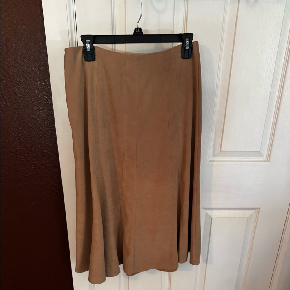dressbarn Classic Brown Midi Skirt